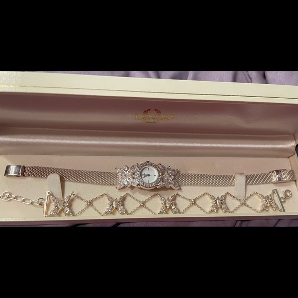 SO SORRY- SOLD Stunning  LENOX set!  Butterfly Sterling 925 watch and bracelet! - Picture 2 of 4